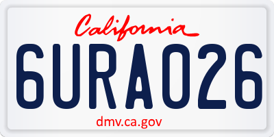 CA license plate 6URA026