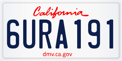 CA license plate 6URA191