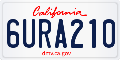 CA license plate 6URA210