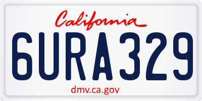 CA license plate 6URA329