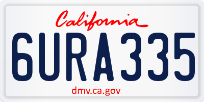 CA license plate 6URA335