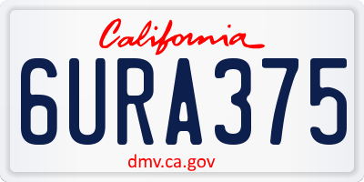 CA license plate 6URA375