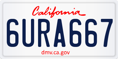 CA license plate 6URA667