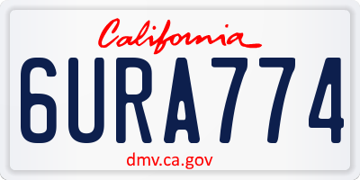 CA license plate 6URA774