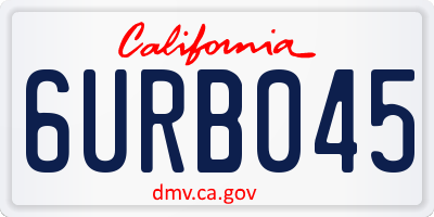 CA license plate 6URB045