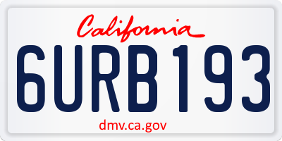 CA license plate 6URB193
