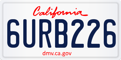 CA license plate 6URB226