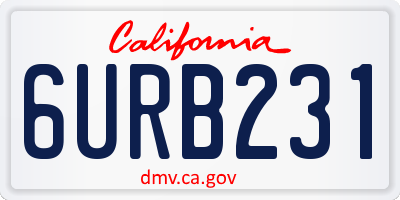 CA license plate 6URB231