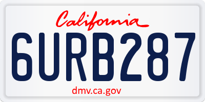 CA license plate 6URB287