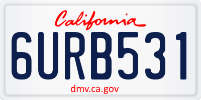 CA license plate 6URB531