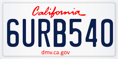 CA license plate 6URB540
