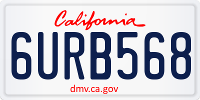 CA license plate 6URB568