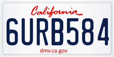 CA license plate 6URB584
