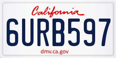 CA license plate 6URB597
