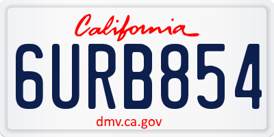 CA license plate 6URB854