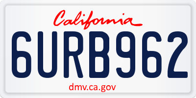 CA license plate 6URB962