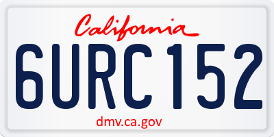 CA license plate 6URC152