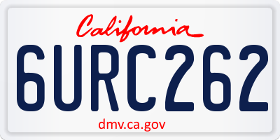 CA license plate 6URC262