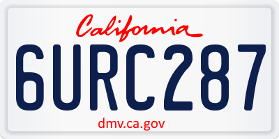 CA license plate 6URC287