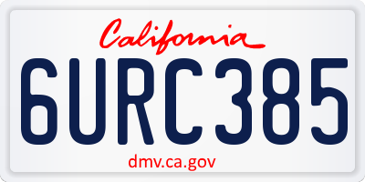CA license plate 6URC385
