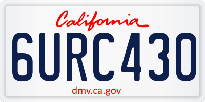 CA license plate 6URC430