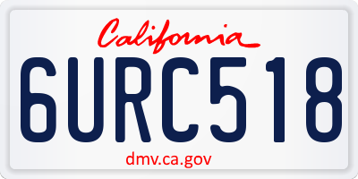 CA license plate 6URC518