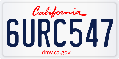 CA license plate 6URC547