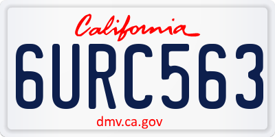 CA license plate 6URC563