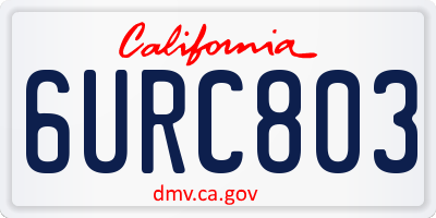 CA license plate 6URC803
