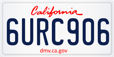 CA license plate 6URC906
