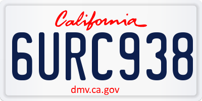 CA license plate 6URC938
