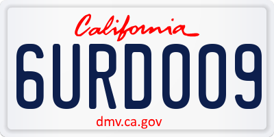 CA license plate 6URD009