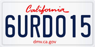 CA license plate 6URD015