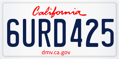 CA license plate 6URD425