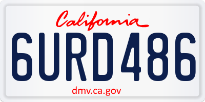 CA license plate 6URD486