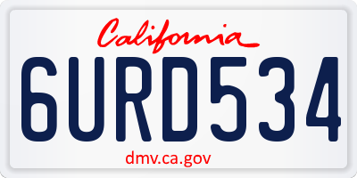CA license plate 6URD534