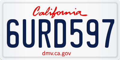 CA license plate 6URD597