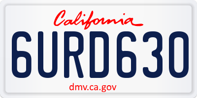 CA license plate 6URD630