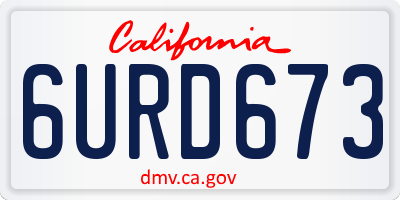 CA license plate 6URD673