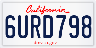 CA license plate 6URD798