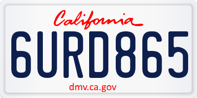 CA license plate 6URD865