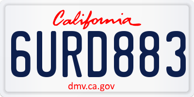 CA license plate 6URD883