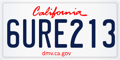 CA license plate 6URE213