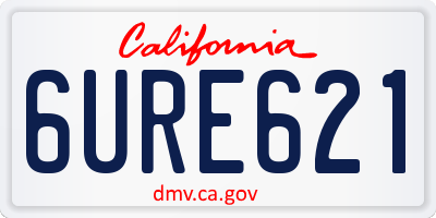 CA license plate 6URE621