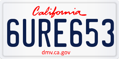 CA license plate 6URE653