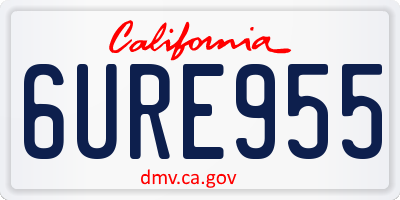 CA license plate 6URE955