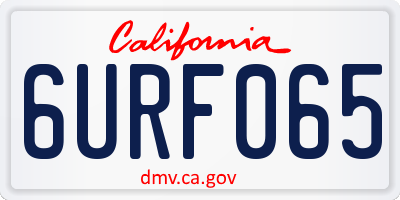 CA license plate 6URF065