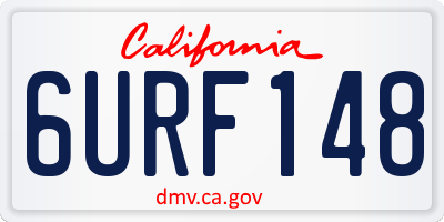 CA license plate 6URF148