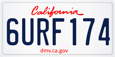 CA license plate 6URF174