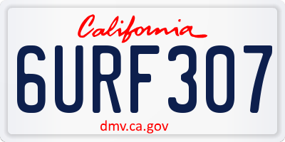 CA license plate 6URF307